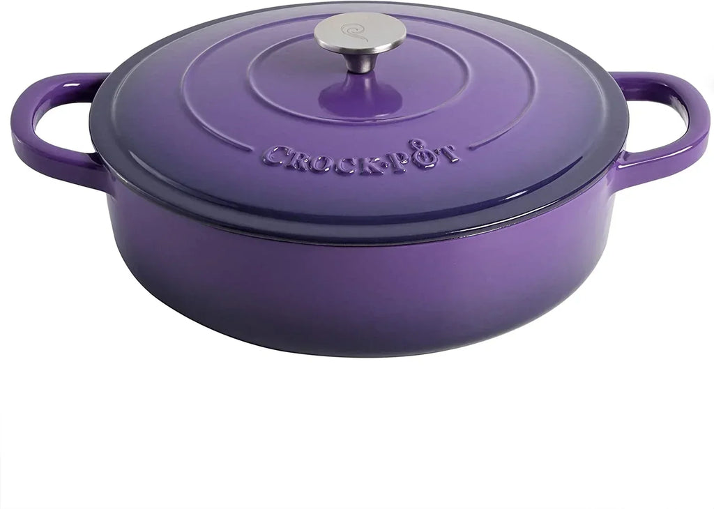 2026 NewCrock-Pot Artisan 2 Piece 5 Quart Enameled Cast Iron Braiser with Lid in Lavender