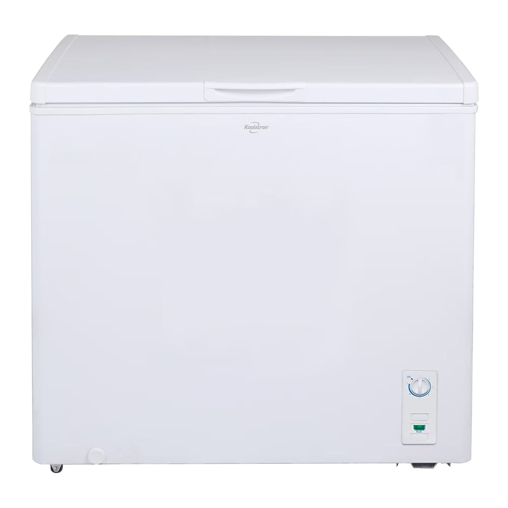 2026 NewKoolatron Large Chest Freezer, 7.0 cu ft (195L),Manual Defrost Deep Freeze, Storage Basket, Space-Saving Flat Back, Stay-Open Lid, Front-Access Drain, White