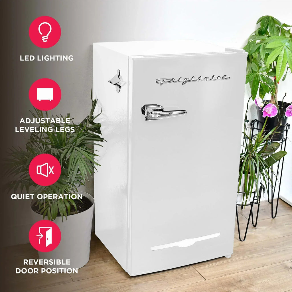 2026 NewFrigidaire EFR376-C-PINK 3.2-Cu.-Ft. 65-Watt Retro Bar Fridge with Side Bottle Opener (Pink)
