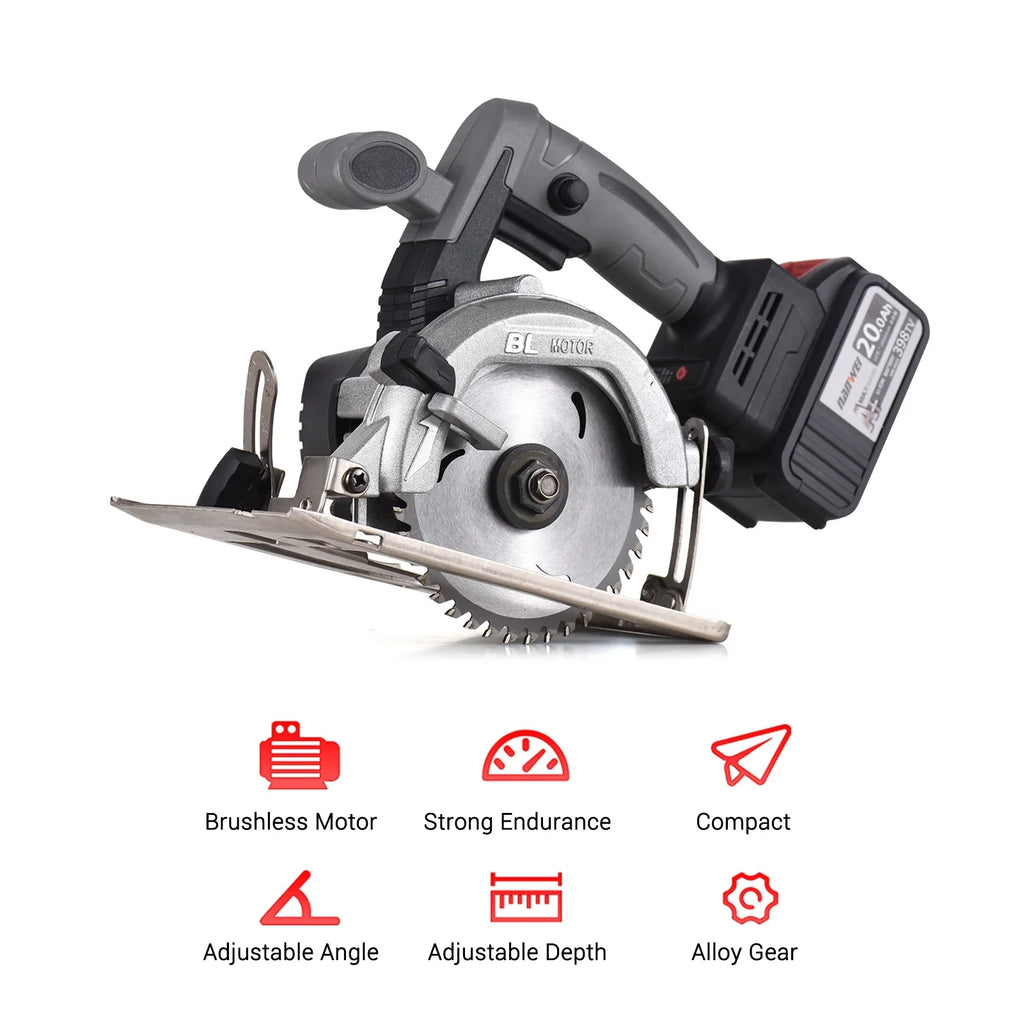 2026 NewNANWEI Circular Saw Electric Saw 21V 7800RPM Cordless Brushless Tile Saw 45 Degree Adjustable Bevel Cutting with 110mm Blade