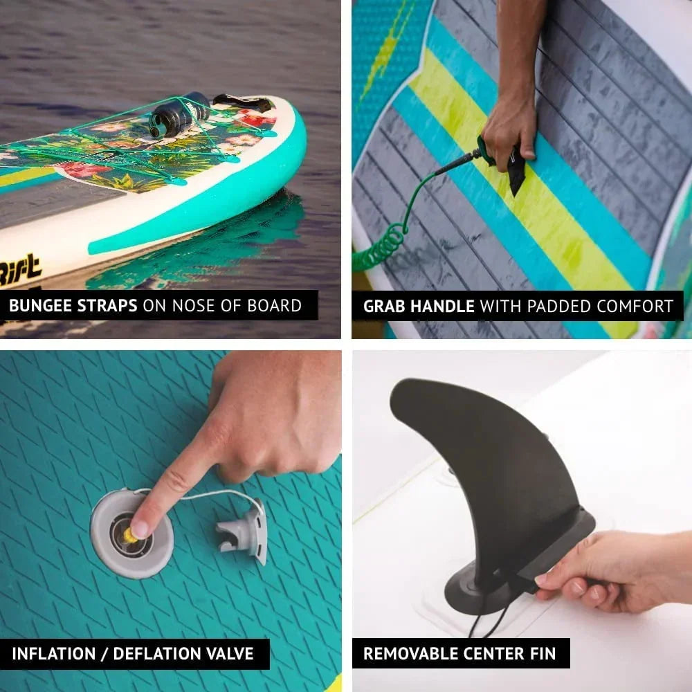 2026 NewDrift Aero Inflatable Stand Up Paddle Board - SUP Paddle Board & Accessories, Including Pump, Paddle, and More - Classic Woodgrain, Adult, 10'8"
