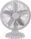 2026 NewGood Housekeeping Retro All-Metal Table Fan (92618) with 3 Speed Settings, Wide Oscillation, and Carrying Handle"