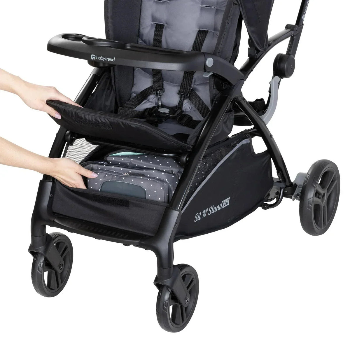 2026 NewBaby Trend Sit N- Stand 2.0 Stroller. Simply Grey