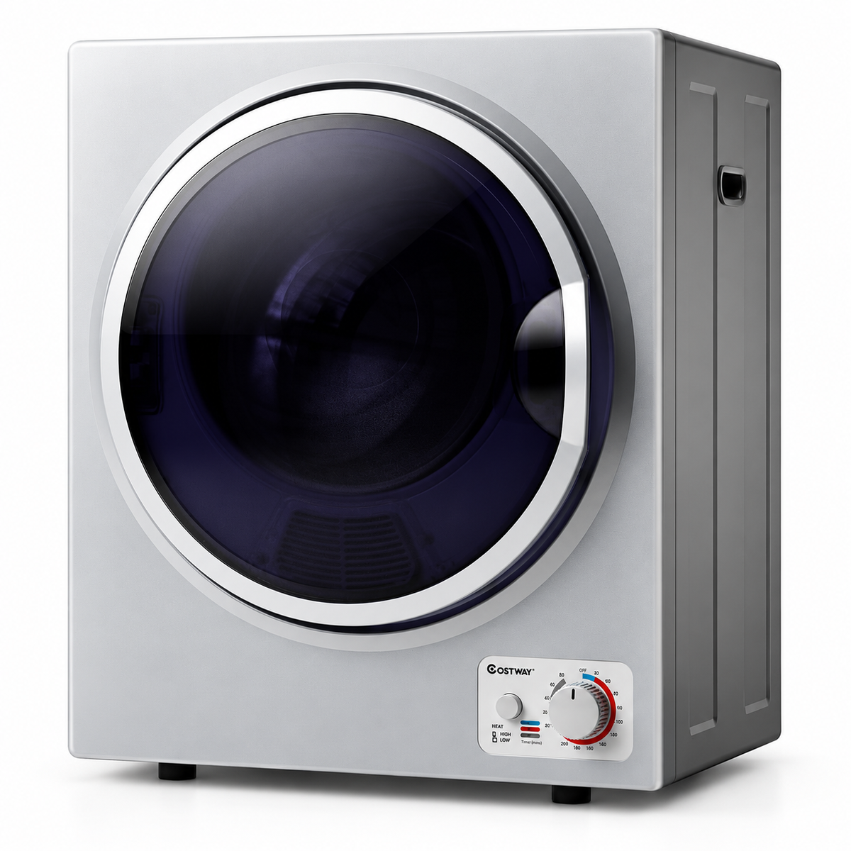 COSTWAY 1.5 Cu.ft. Portable Clothes Dryer,850W Compact Laundry Dryer,Silver