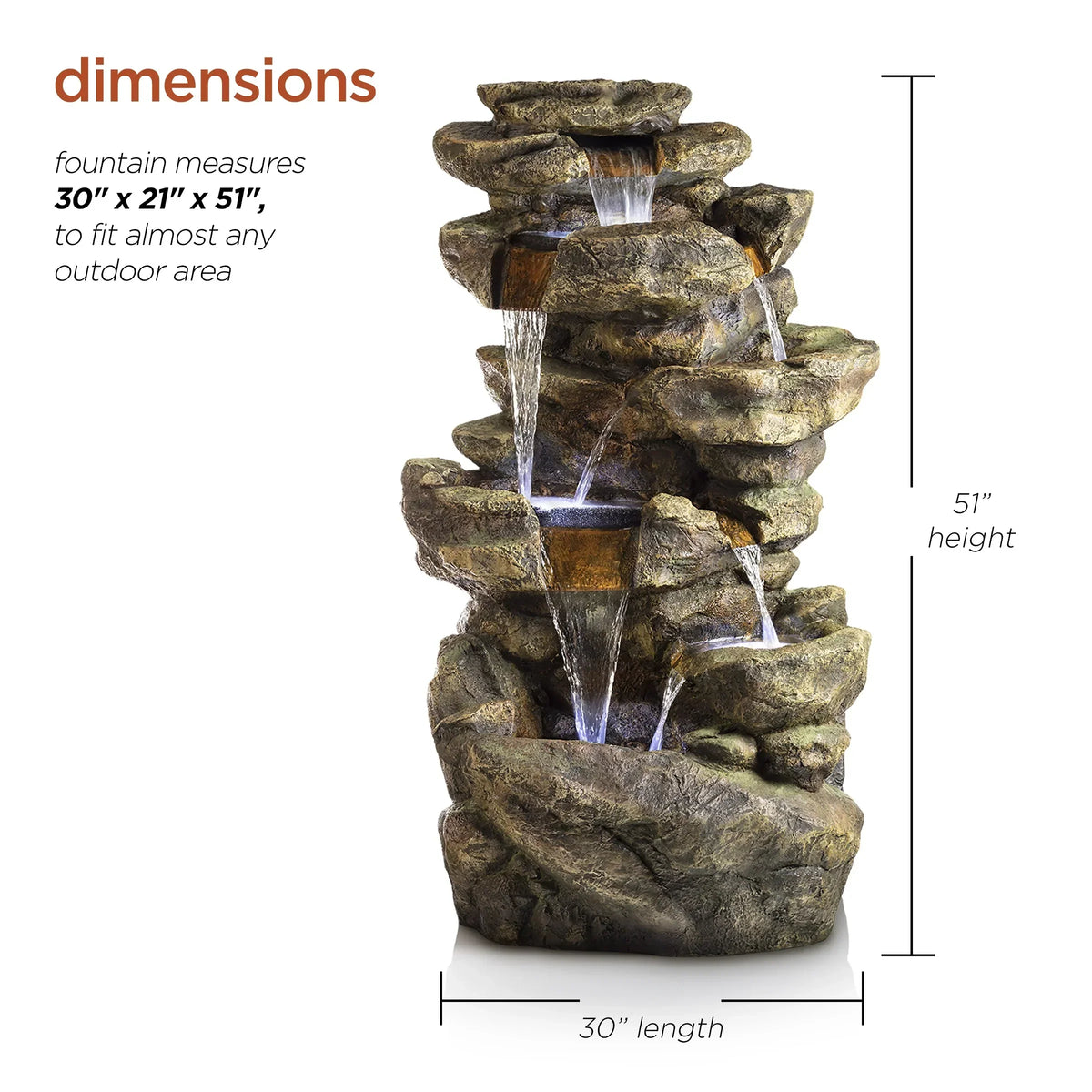 2026 NewAlpine Corporation 6-Tier Amazonian Water Fountain with LED Lights