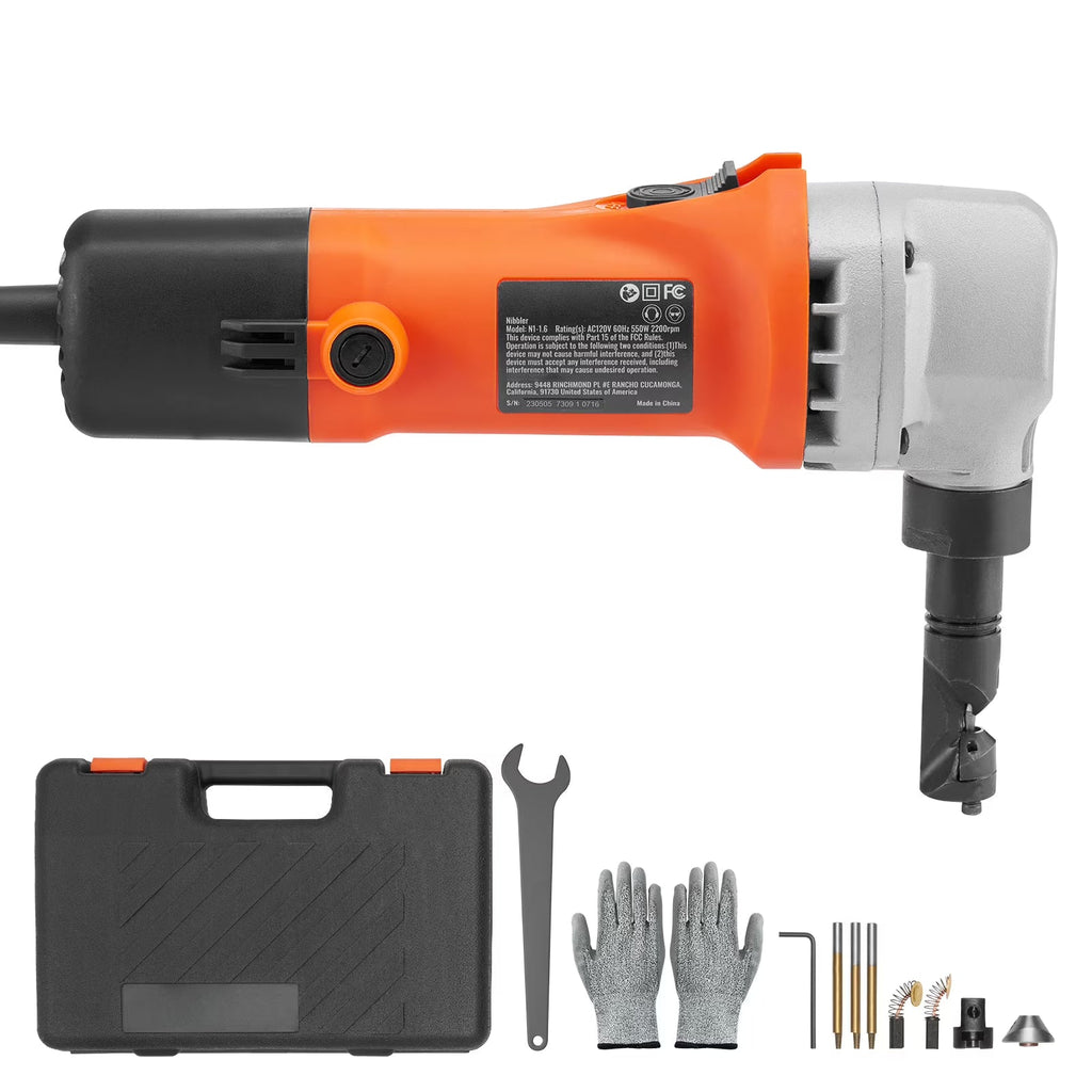 2026 NewKFFKFF Sheet Metal Nibbler, 550W Powerful 2200 RPM High Speed, 360 Degree Rotation Electric Nibbler Metal Cutter