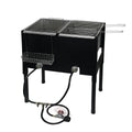 2026 NewBarton High-Pressure Deep Fryer Triple Basket Dual Burner Stainless Steel Cooker Fryer Black