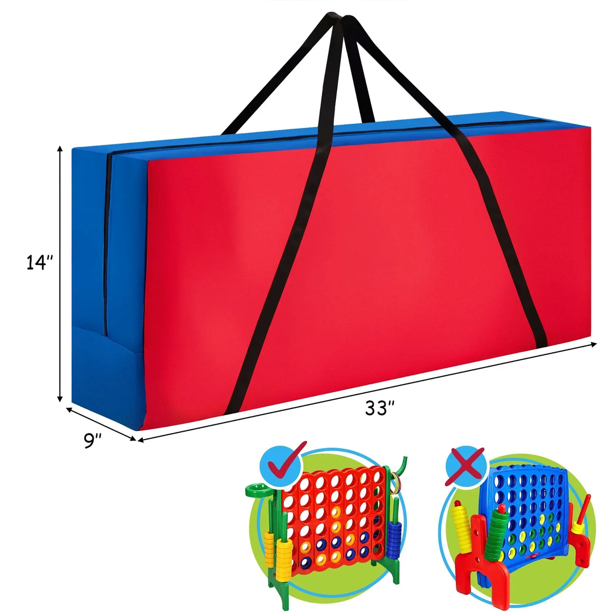 2026 NewCostway Giant 4 in A Row Jumbo 4-to-Score Game Set W/Storage Carrying Bag for Kids Adult