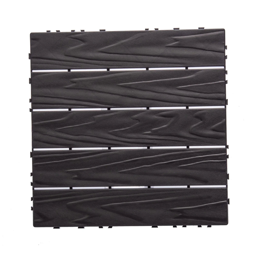 76 - Pack Plastic Interlocking Deck Tiles - 68.80 Sq.ft Outdoor Plastic Flooring Super Durable & Waterproof All