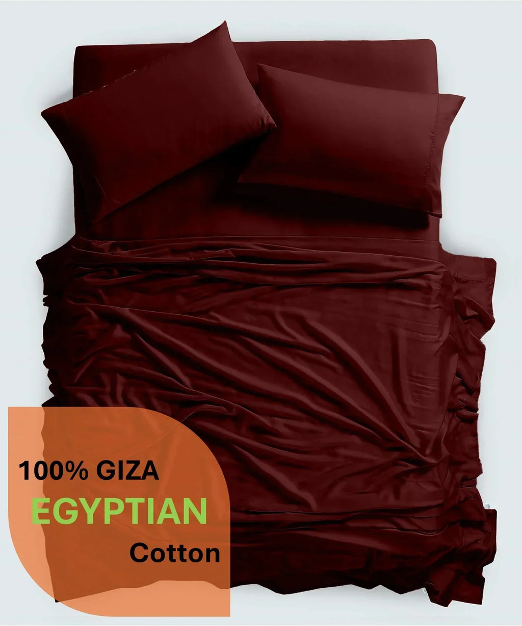 2026 New600 Thread Count, 100% Giza Egyptian Cotton Bedding Set, 4-PC Sheets Set, 15 Inch Deep Pocket of Fitted Sheet, Soft Sateen Weave Breathable - Black, Twin