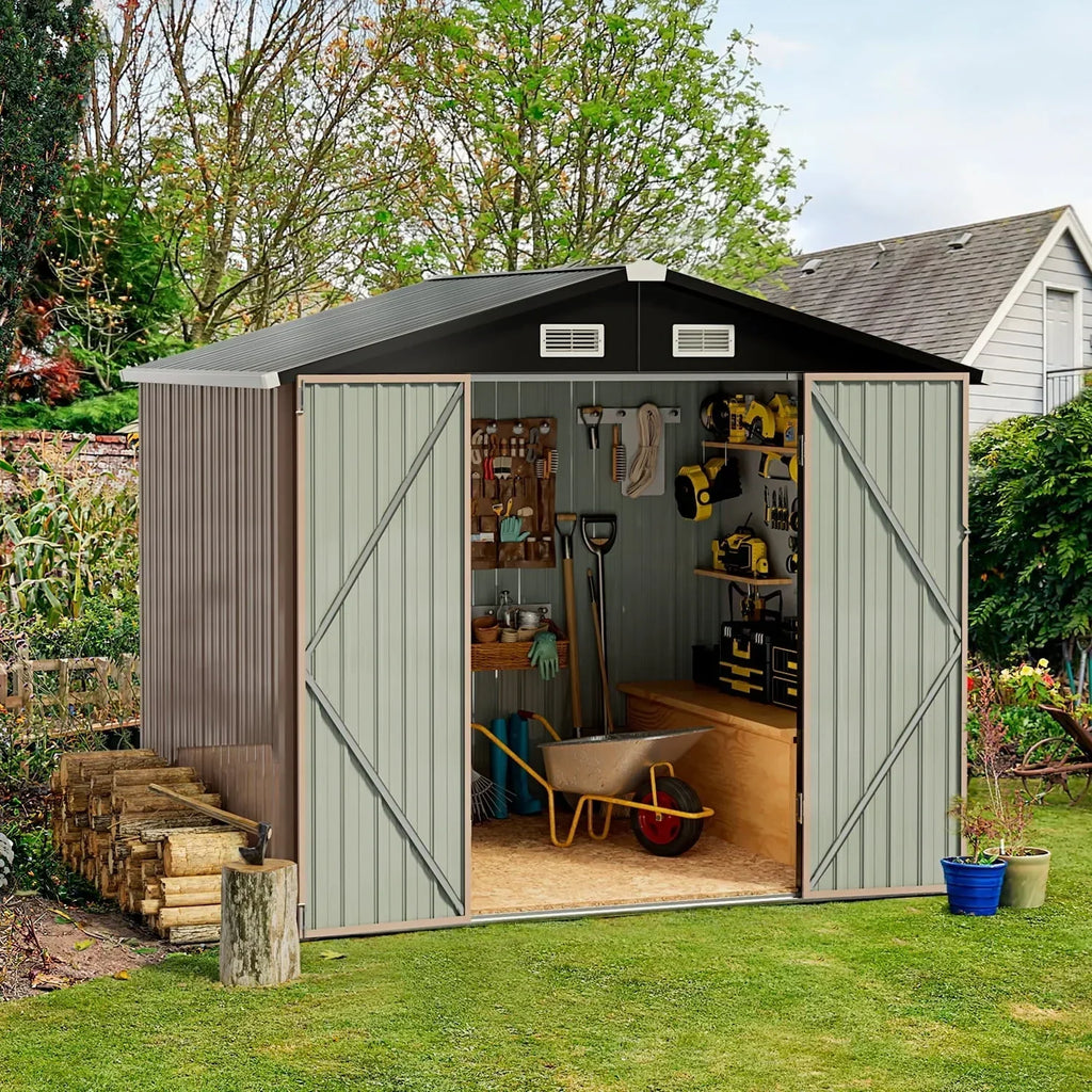 2026 NewAoxun 6 x 4 ft. Outdoor Metal Storage Shed with Lock for Backyard, Garden