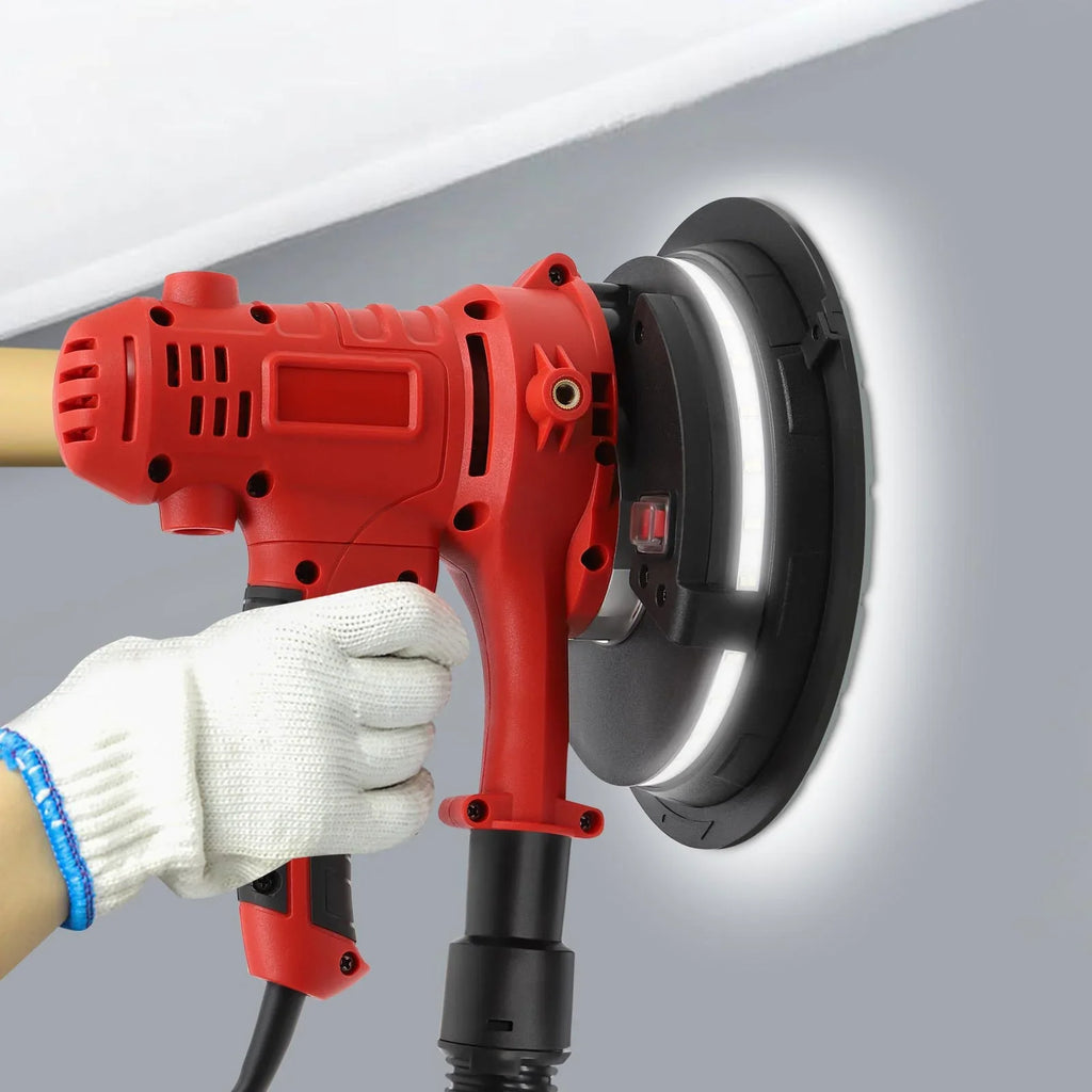2026 New ChicHomey LED Light Equipped Orbital and Drywall Sander, 1200W, 7in Grinding Disc, 78.7in Hose, Adjustable Handle for Enhanced Comfort and Control
