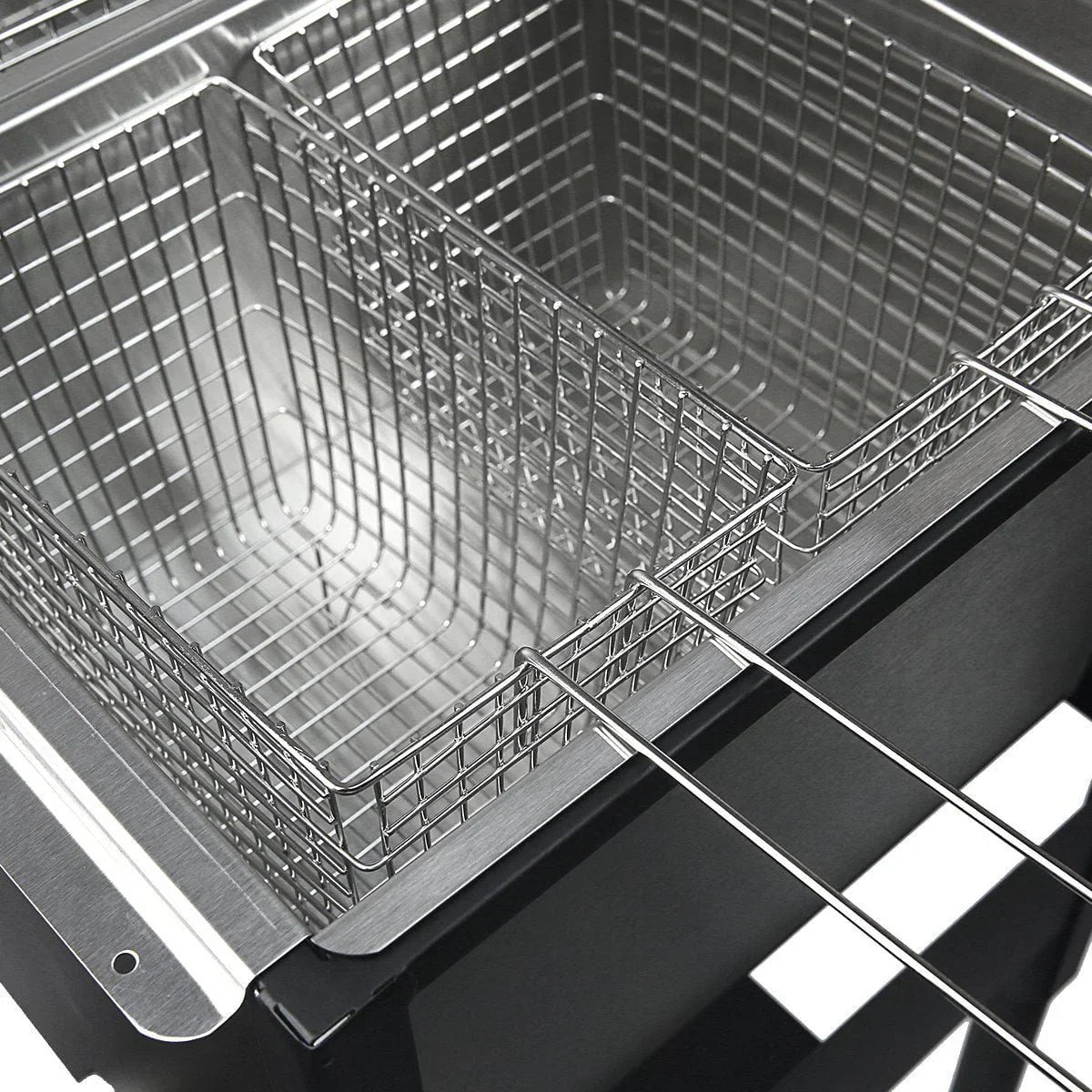 2026 NewBarton High-Pressure Deep Fryer Triple Basket Dual Burner Stainless Steel Cooker Fryer Black