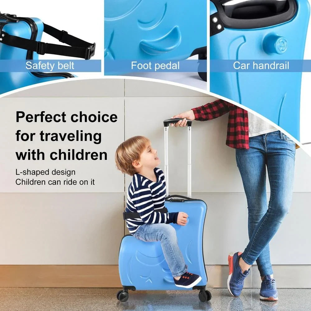2026 NewTOHU Kids Luggage, Kids Ride-on Luggage with Spinner Wheels Suitcase, Kid's Ride-On Suitcase Help Your Child Relax