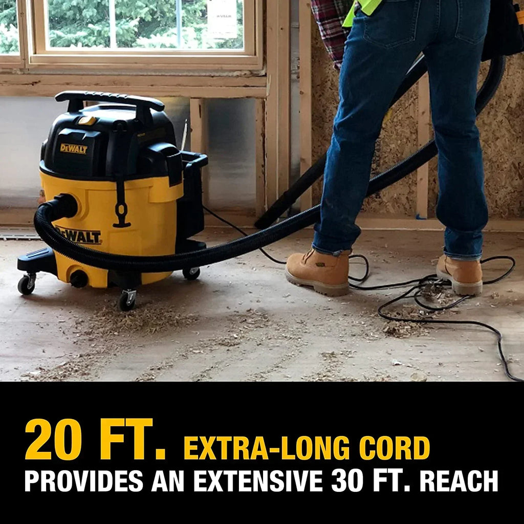 2026 NewDEWALT 12 Gallon STEALTHSONIC Ultra Quiet Poly Wet Dry Vacuum, DXV12P-QTA Newest Noise Reduction Vac, 5.5 Peak HP Shop Vacuum for Jobsite/Workshop, Reduce Motor Noise, Yellow