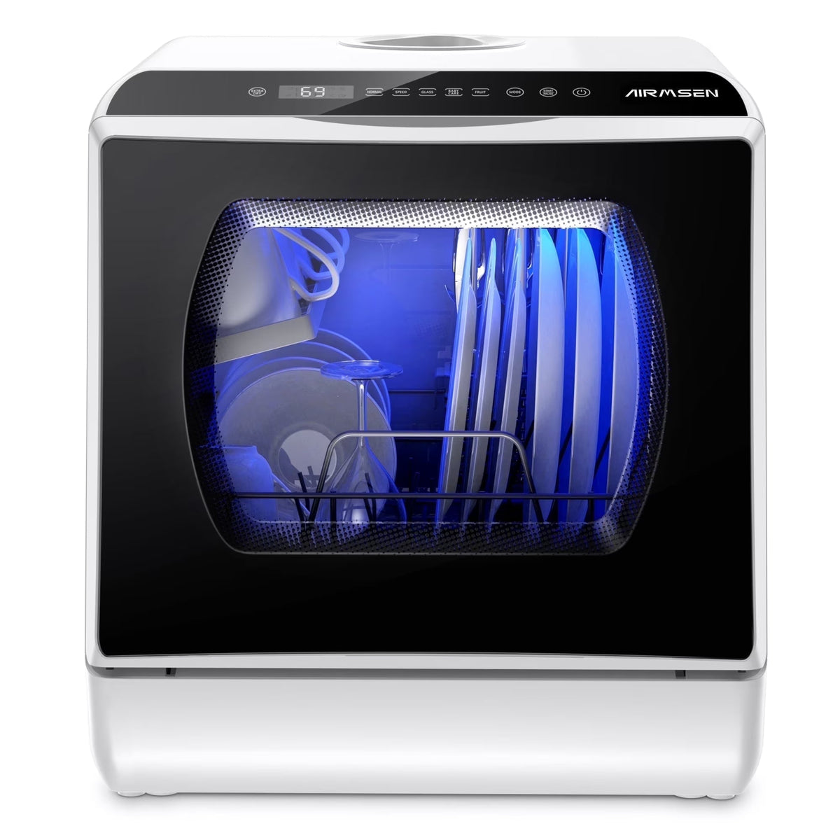 2026 NewAIRMSEN Portable Countertop Dishwasher with 5-Liter Built-in Water Tank and Air-Dry Function, 5 Washing Programs Mini Dishwasher, AE-TDQR03