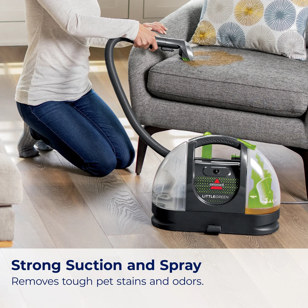 2026 NewBISSELL Little Green Portable Deep Cleaner, for Carpet, Upholstery, and Auto, Lightweight, Strong Suction, Large Tank Capacity, 3369, Green