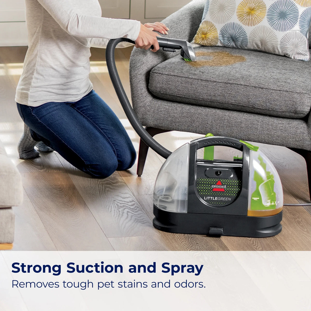 2026 NewBISSELL Little Green Portable Deep Cleaner, for Carpet, Upholstery, and Auto, Lightweight, Strong Suction, Large Tank Capacity, 3369, Green