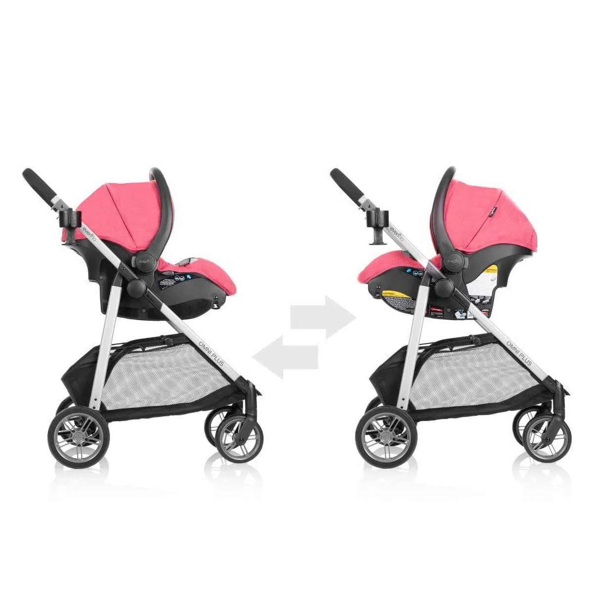 2026 NewEvenflo Omni Plus Modular Travel System with LiteMax Sport Infant Car Seat, Mylar Gray, Unisex