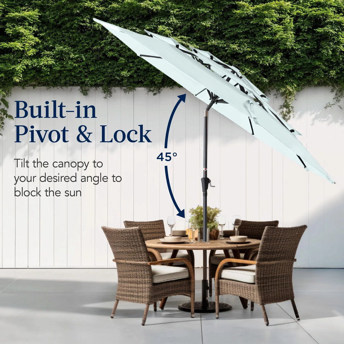 2026 NewBest Choice Products 10ft 3-Tier Patio Umbrella, Market Sun Shade w/ Tilt Adjustment, Easy Crank - Red