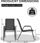 2026 NewAtaucjin Stackable Dining Chairs Set of 4, High-Back Patio Dining Chairs Set, Outdoor Chairs with Textilene Fabric & Metal Frame for Lawn Backyard