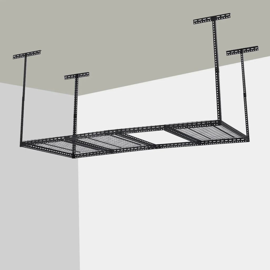 2026 New4x6 Overhead Garage Storage Rack -C Heavy Duty Metal Ceiling Shelving, Adjustable Organization System for Garage -C 330lb Capacity, Easy Install