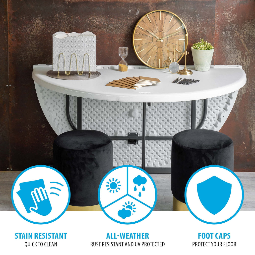 2026 NewLifetime 60" Centerfold Indoor/Outdoor Commercial Grade Folding Round Table, Almond 1 Piece 1 Count (80806)
