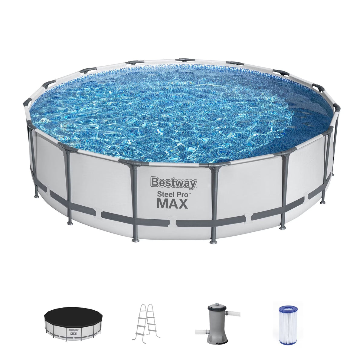 2026 NewBestway Steel Pro MAX 15' x 42" Round Above Ground Swimming Pool Set