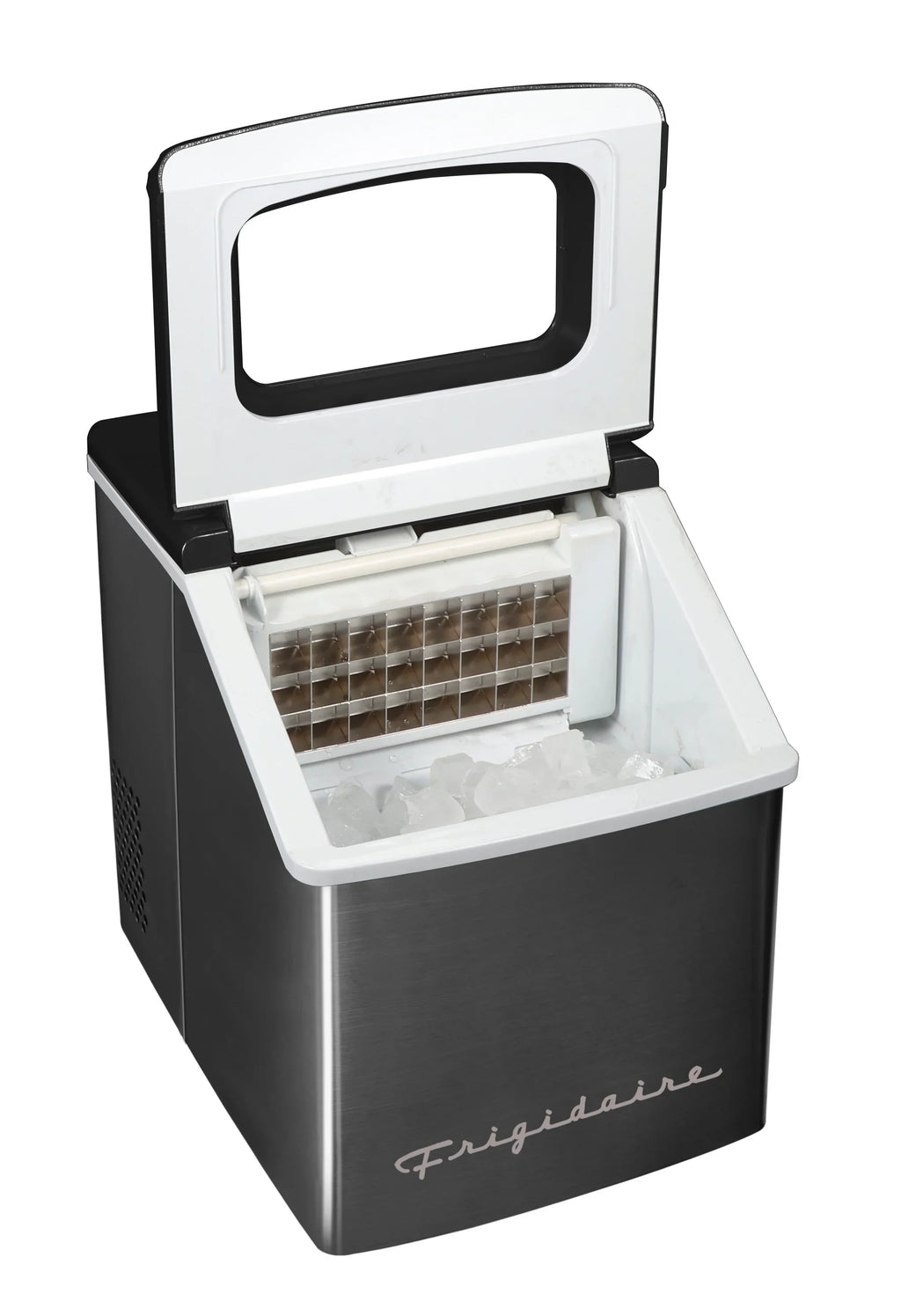 2026 NewFrigidaire 40lbs. Countertop Clear Square Ice Maker - Stainless Steel