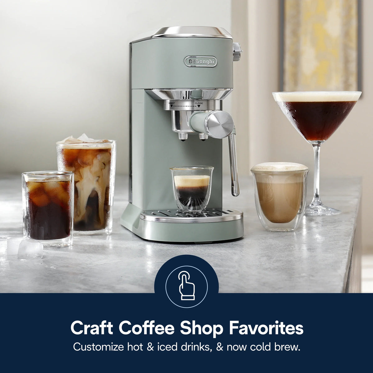 2026 NewDe’Longhi Dedica Duo Espresso Machine, Compact Size with Built in Frother for Latte Art, Brew Espresso, Cold Brew, Lattes & More, Stainless Steel