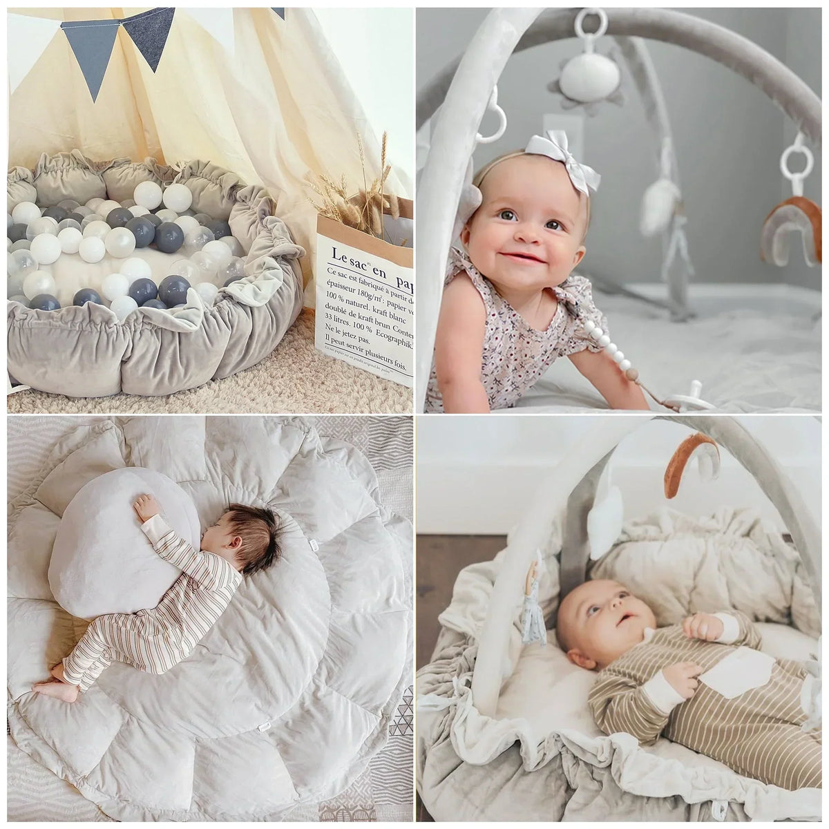 2026 New5-in-1 Thick & Plush Play Gym, Convertible Stage-Based Developmental Activity Gym & Play Mat from Baby to Toddler, Ball Pit, Pet Cushion, Balls are not Included