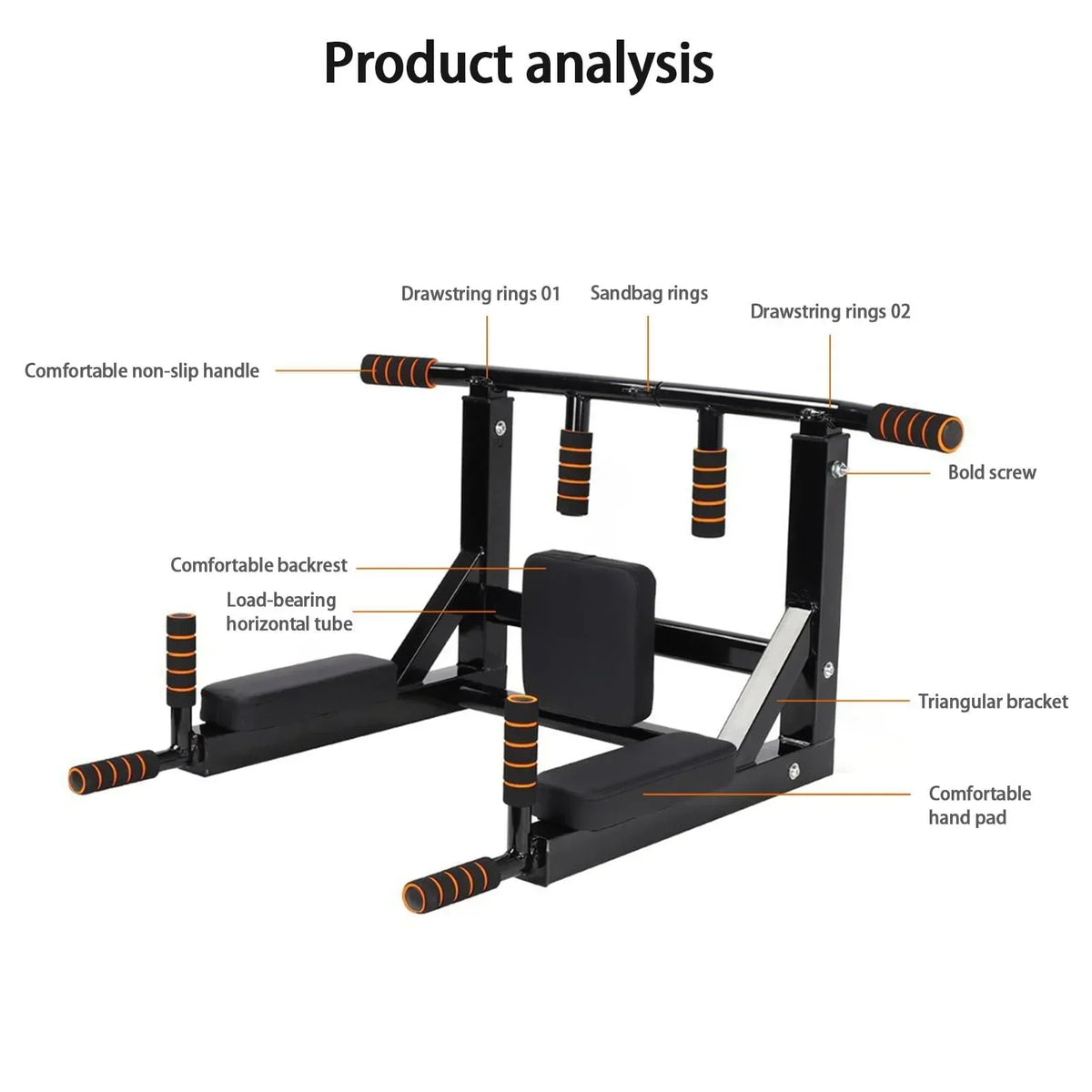 2026 NewDual-Use Wall-Mounted Pull-up Bar for Home Gym Strength Training Equipment Chin Up Steel Bar