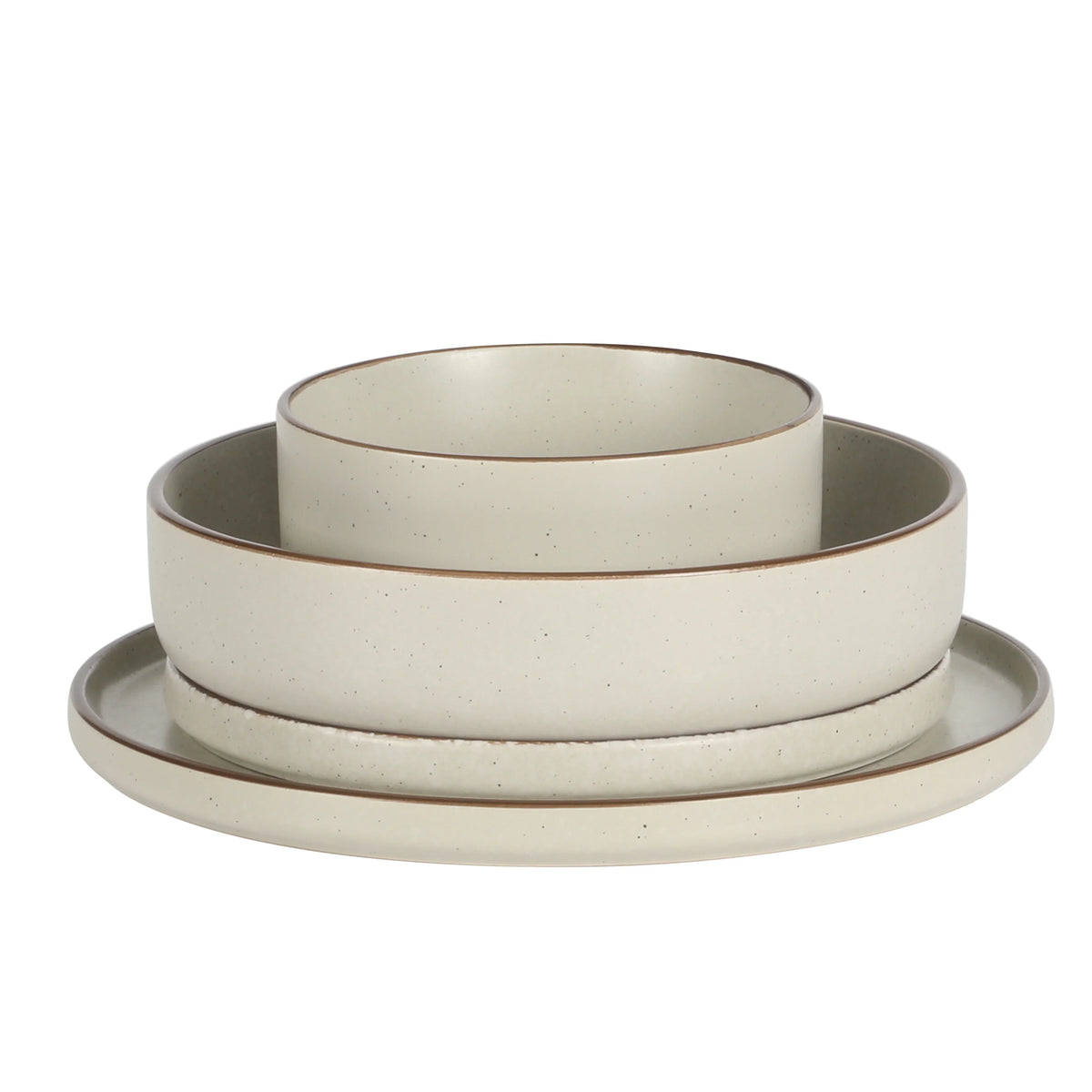 2026 NewGibson Elite Gelston Stoneware Matte Reactive Glaze 16 Piece (Service for 4) Plates and Bowl Dinnerware Set - Grey