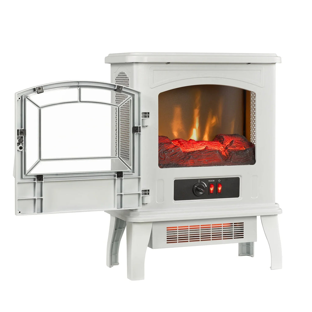 2026 NewClassicFlame 17.5"W Infrared Quartz Electric Stove Heater, Insignia Blue