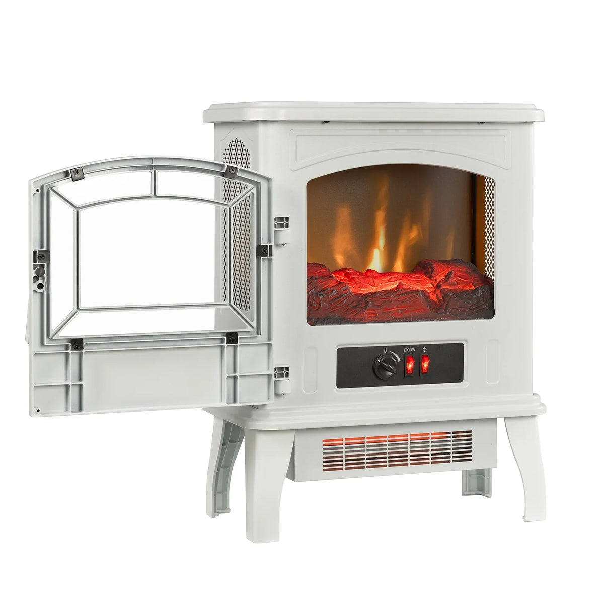 2026 NewClassicFlame 17.5"W Infrared Quartz Electric Stove Heater, Insignia Blue