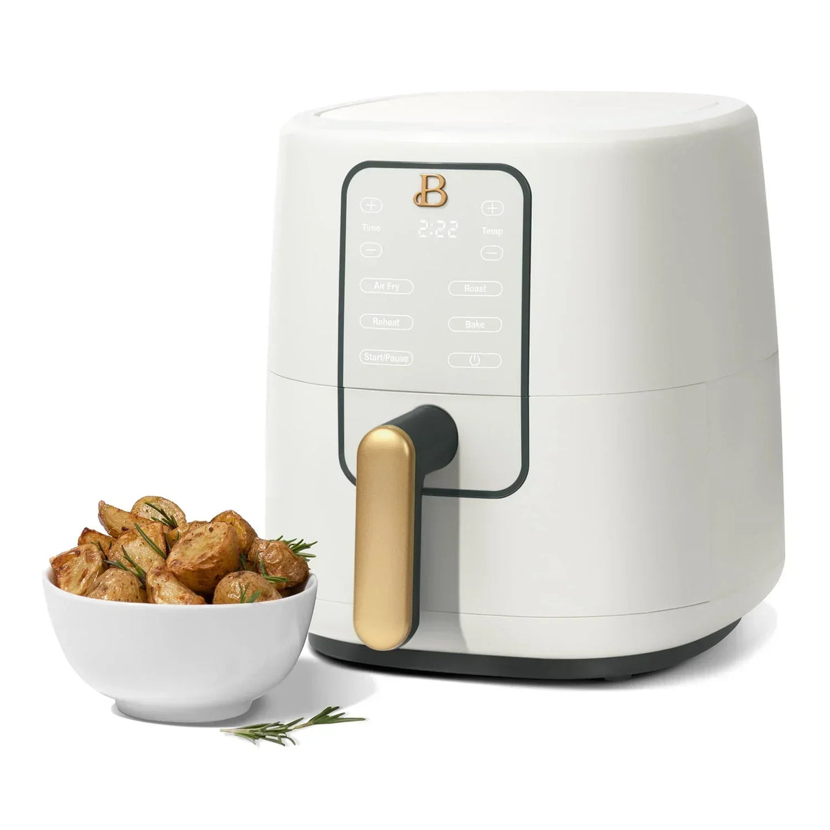 2026 NewBeautiful 3 Qt Air Fryer with TurboCrisp Technology, White Icing by Drew Barrymore