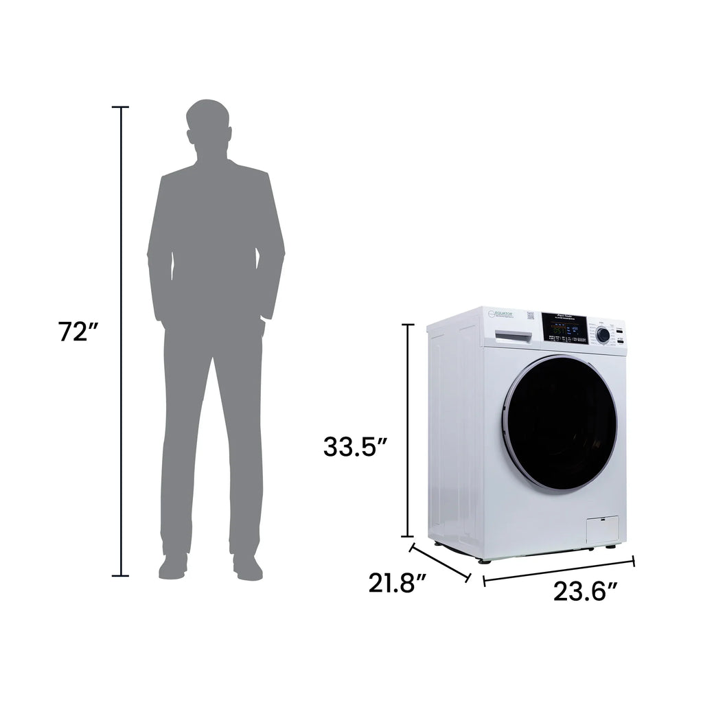 2026 NewEquator Combination Washer Dryer Ventless/Vented Pet cycle 1.62cf/15lbs 110V with Adjustable legs