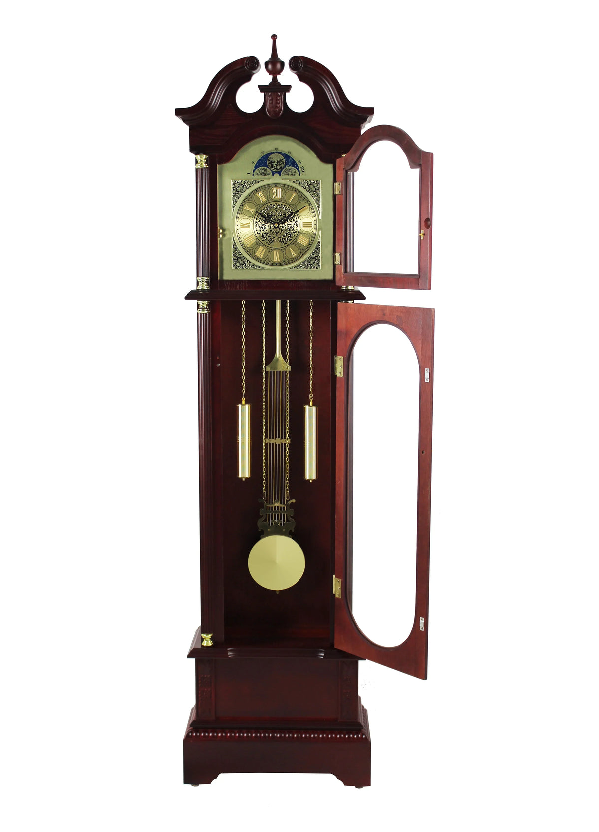 2026 New72" Floor Standing Grandfather Clock in Cherry Finish