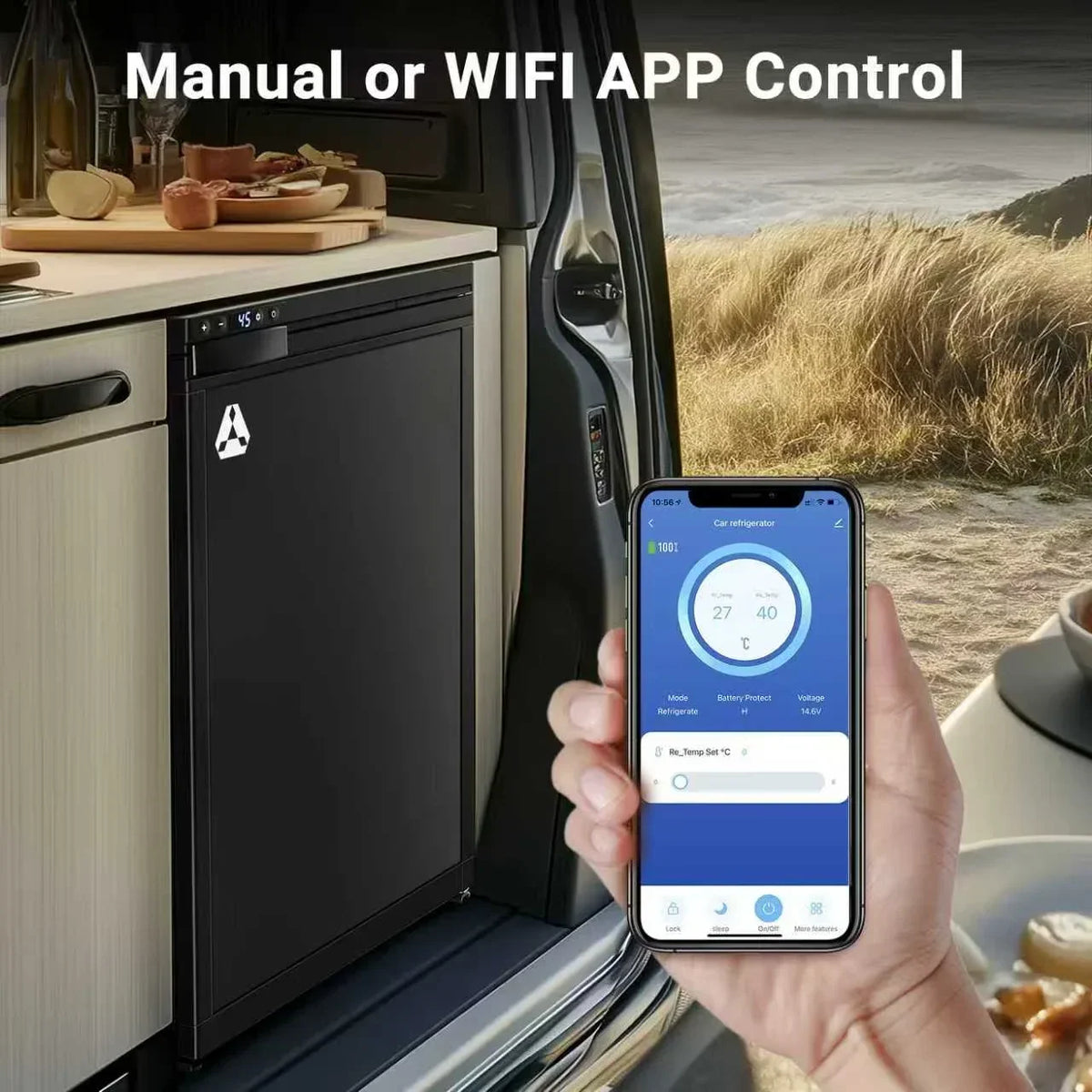 2026 NewBODEGACOOLER 12 Volt Refrigerator, RV Refrigerator APP Control, 65L(2.3cu.ft.) RV Fridge Freezer, Car Refrigerator with Lock, (4a. -46a. ) Travel Compressor Cooler 12/24V DC for Truck, RV, Camping