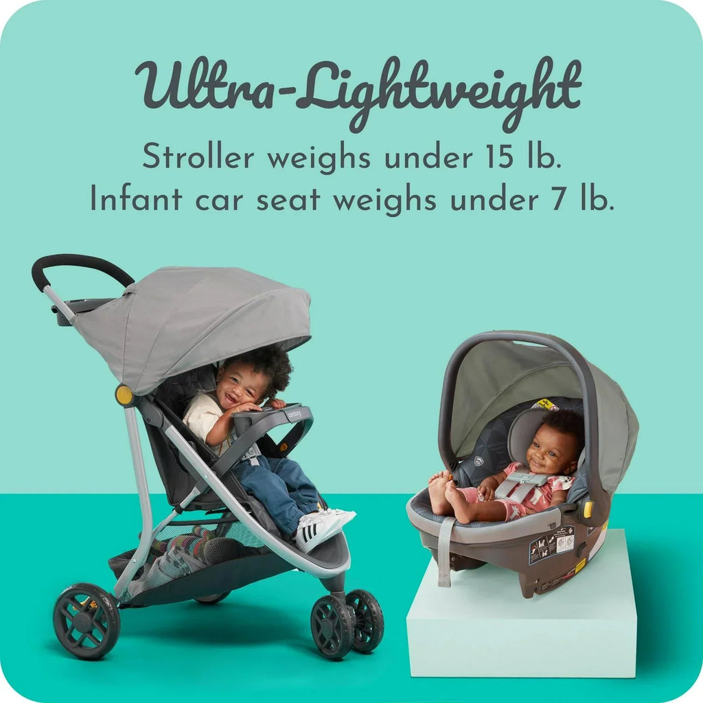 2026 NewCentury Stroll On 3-Wheel 2-in-1 Lightweight Travel System Stroller. Unisex. Berry