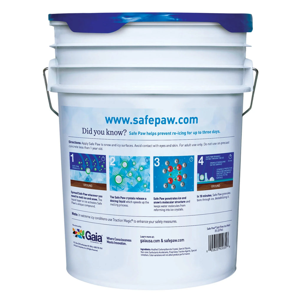 2026 NewSafe Paw Pet Safe Ice Melt, 100% Salt and Chloride free with Traction Agent, Non-Toxic, Fast Acting, Lasts 3X Longer -C 35 Lbs