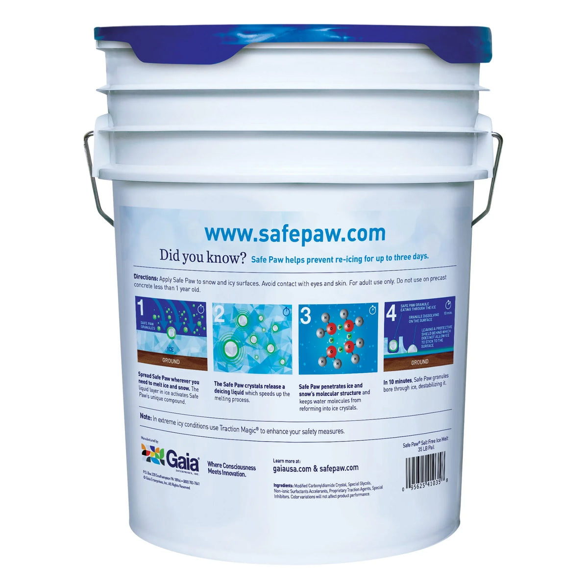 2026 NewSafe Paw Pet Safe Ice Melt, 100% Salt and Chloride free with Traction Agent, Non-Toxic, Fast Acting, Lasts 3X Longer -C 35 Lbs