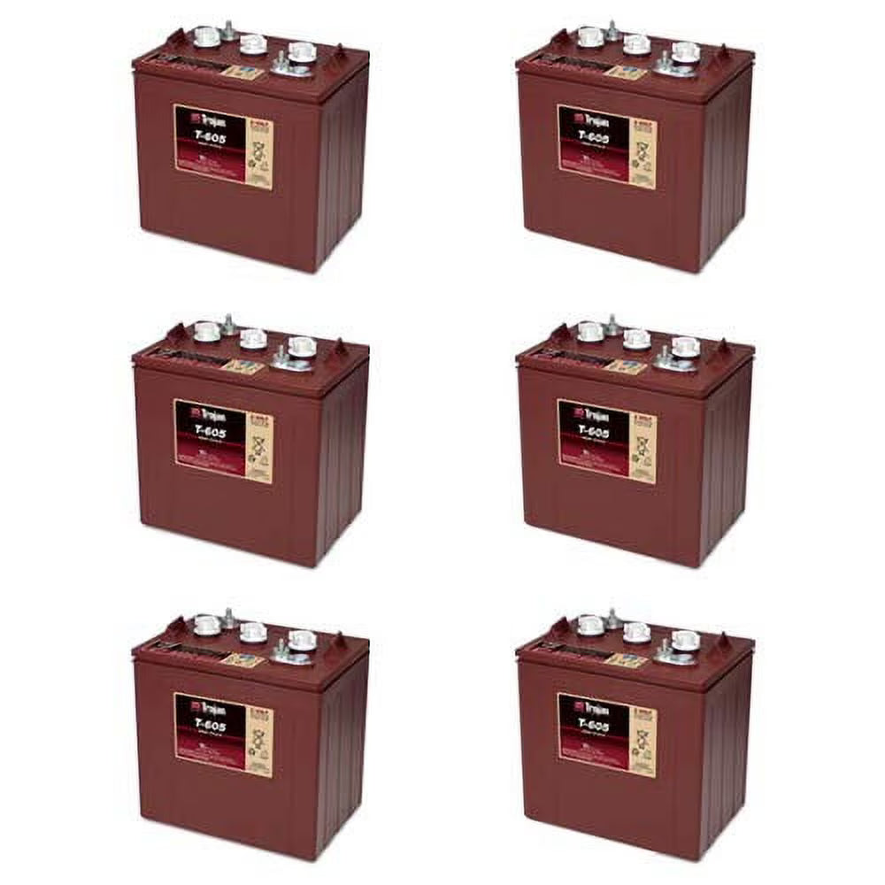 2026 NewTrojan T-605 6V 210Ah Flooded Lead Acid GC2 Deep Cycle Battery x6