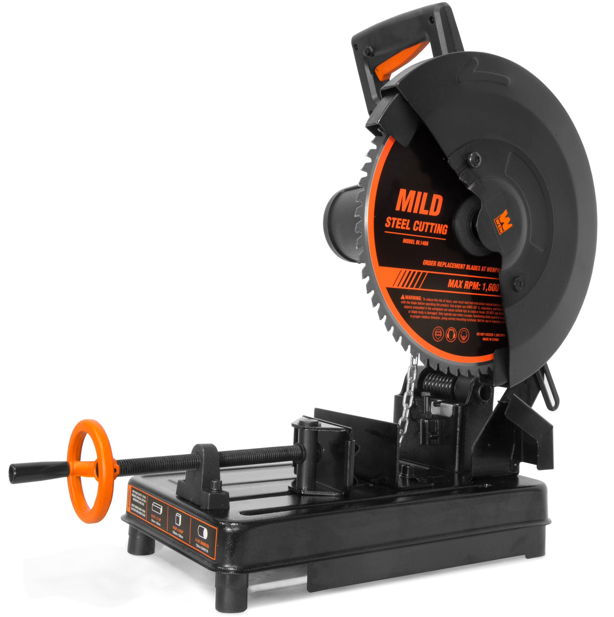 2026 NewWEN Products 15-Amp 14-Inch Multi-Material Cut-Off Chop Saw with Carbide-Tipped Metal-Cutting Saw Blade