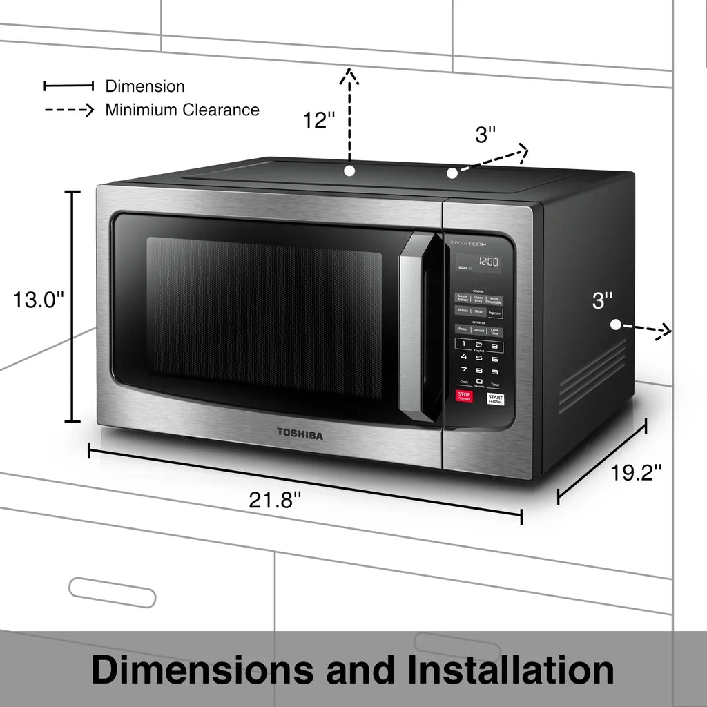 2026 NewToshiba MLEM16PST 1.6 Cu. Ft. Microwave with Inverter Technology, Stainless Steel