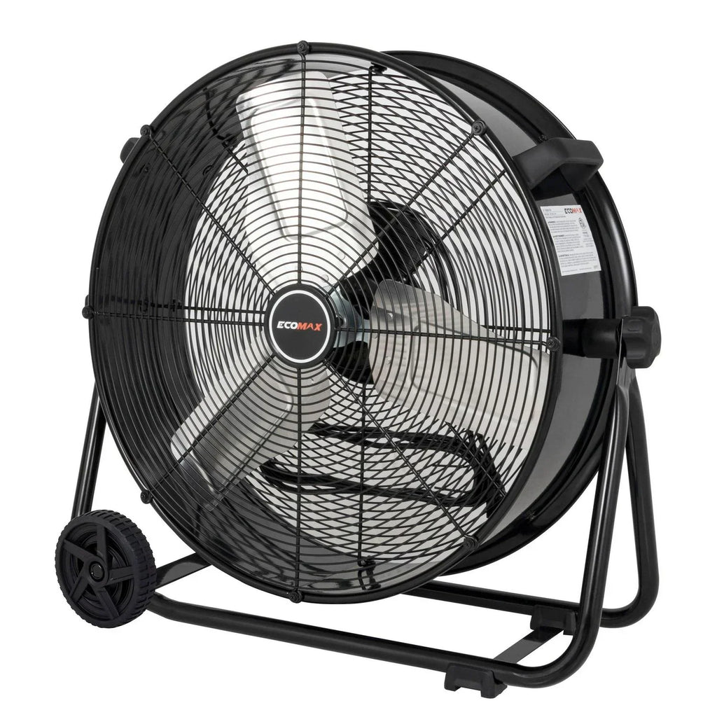 2026 NewEcomax 24 Inch High Velocity Drum Floor Fan. Industrial. 3-Speed. Adjustable Tilt