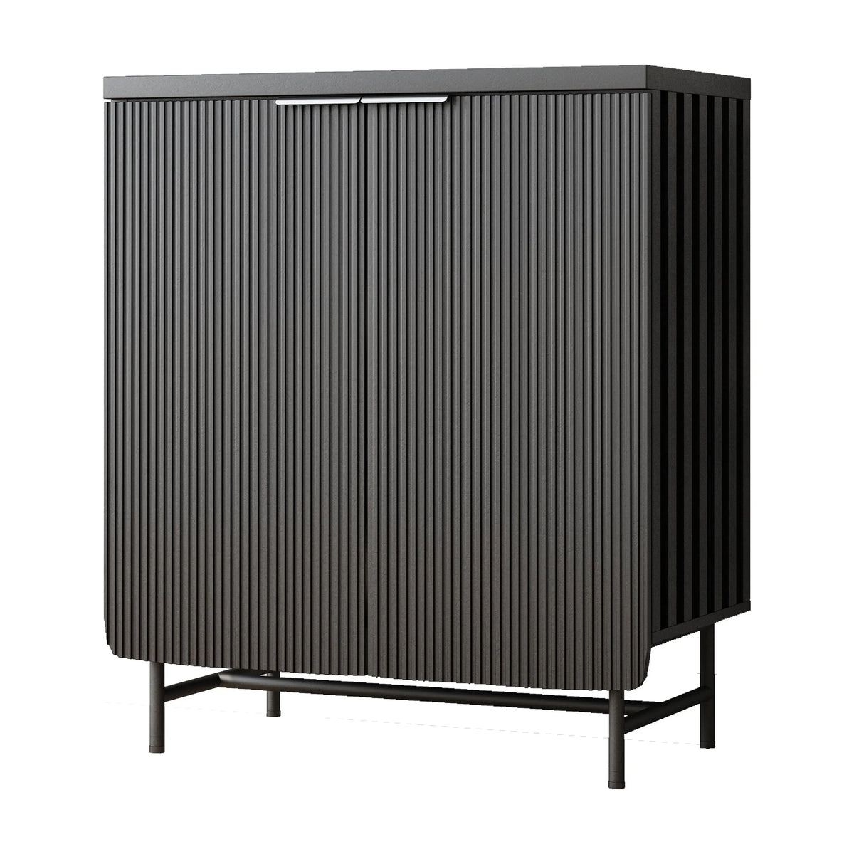 2026 NewVivvoo 30" Wood Nightstand Fluted Door Accent Cabinet