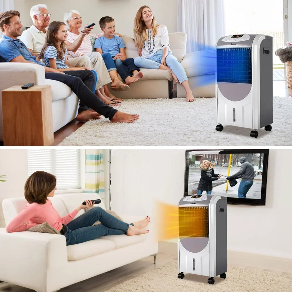 2026 NewCostway Portable Air Cooler Fan & Heater Humidifier with Washable Filter Remote Control