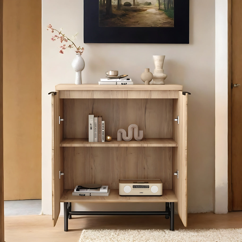 2026 NewVivvoo 30" Wood Nightstand Fluted Door Accent Cabinet