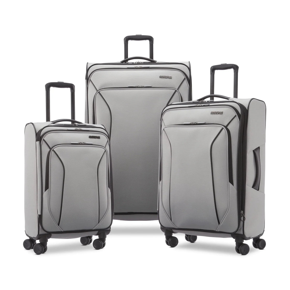 2026 NewAmerican Tourister X-Lite 3-Piece Luggage Set with Spinner Wheels - Light Grey